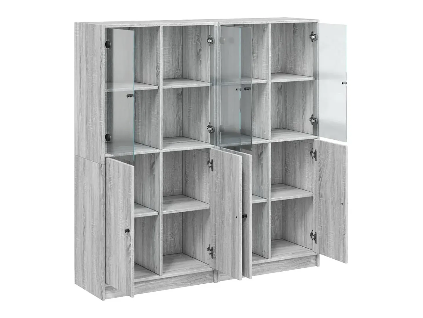 Estantería con puertas madera gris Sonoma 136x37x142 cm