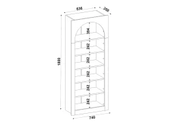 Estantería contemporánea con 6 estantes - Blanco - CYMORA