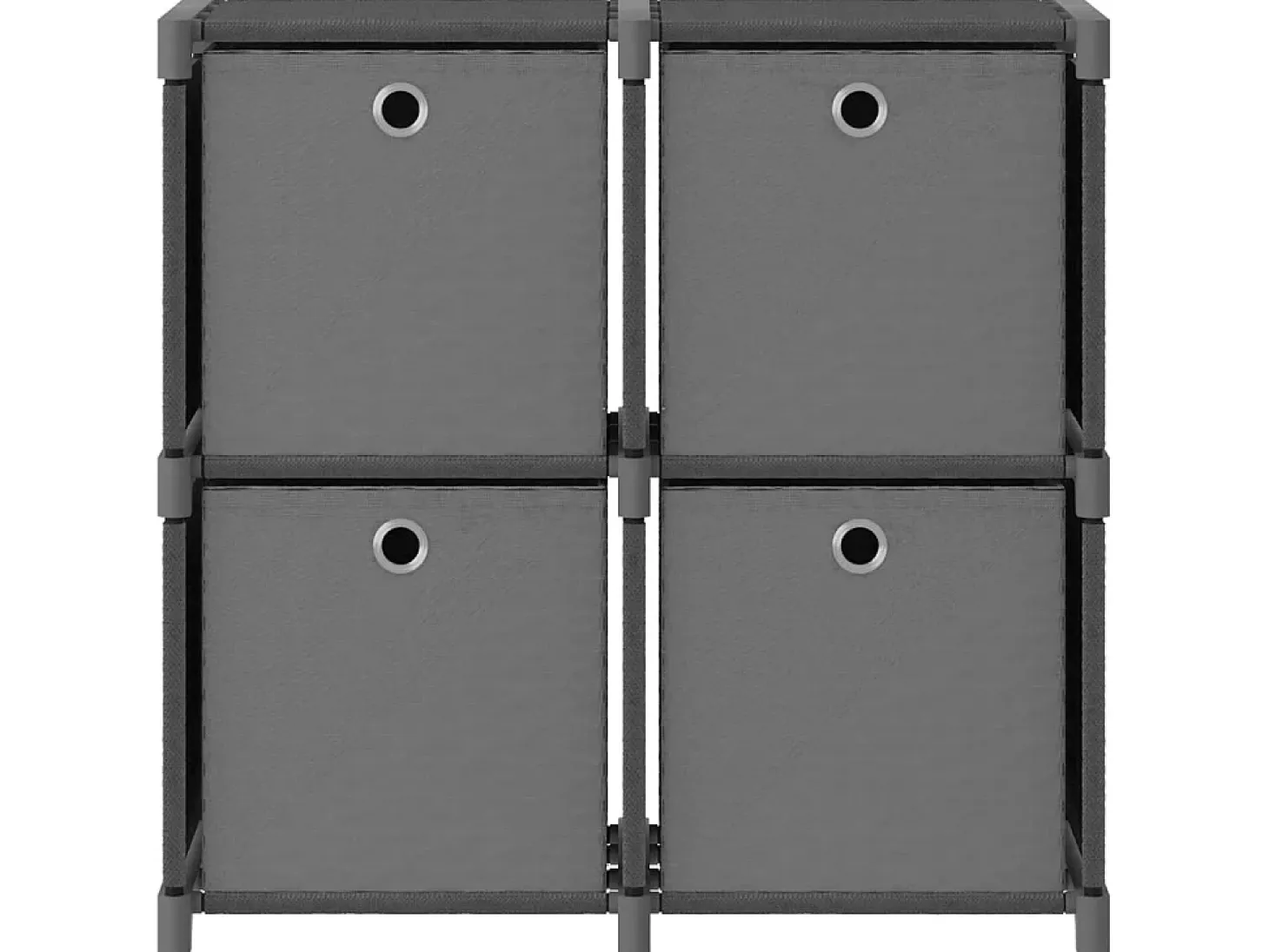 Estantería de 4 cubos con cajas de tela gris 69x30x72,5 cm ES510472