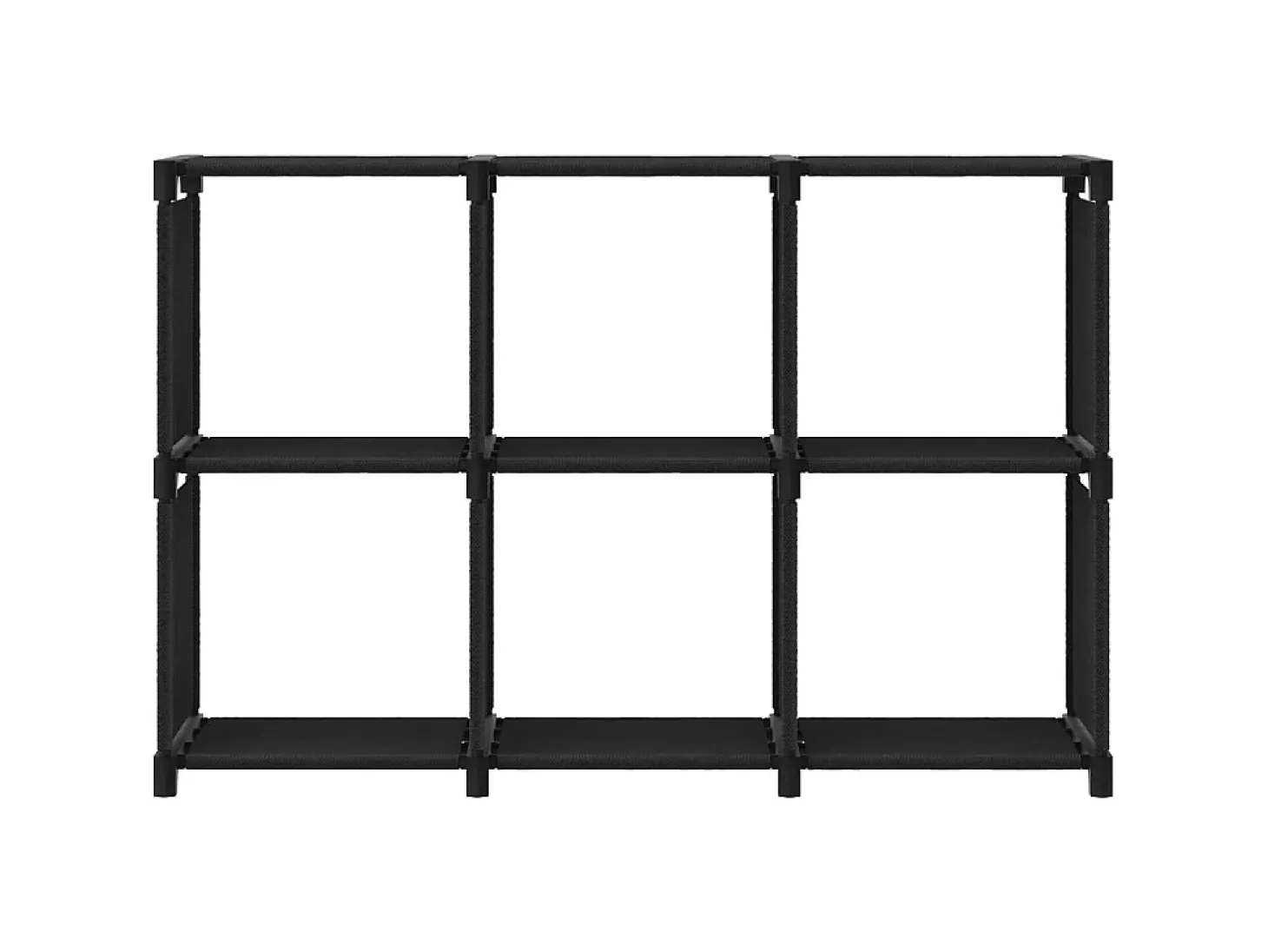 Estantería de 6 cubos de tela negra 103x30x72,5 cm ES204376