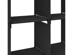 Estantería de 12 cubos de tela negra 103x30x141 cm