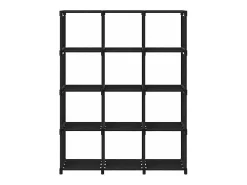 Estantería de 12 cubos de tela negra 103x30x141 cm