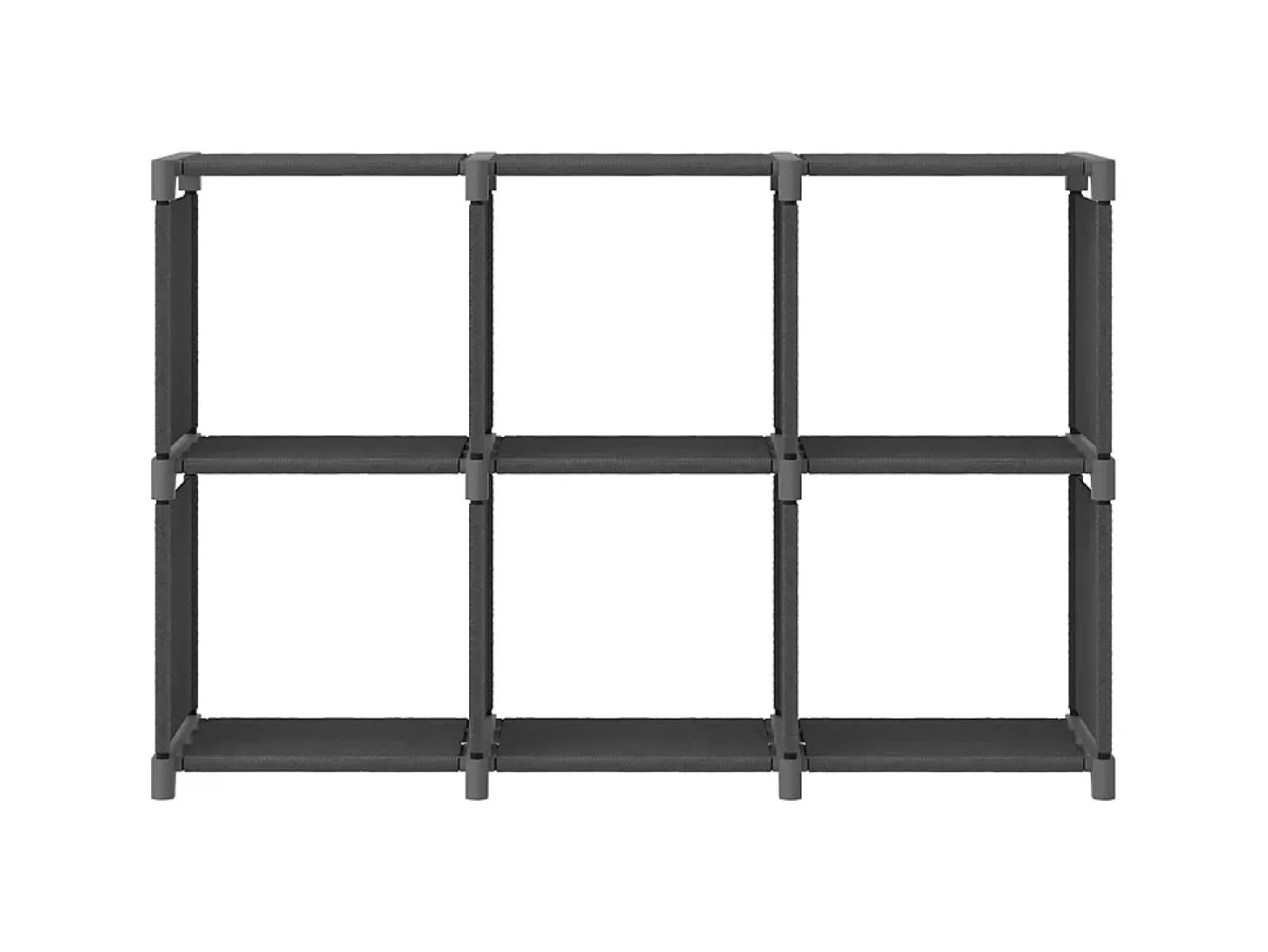 Estantería de 6 cubos de tela gris 103x30x72,5 cm ES232982