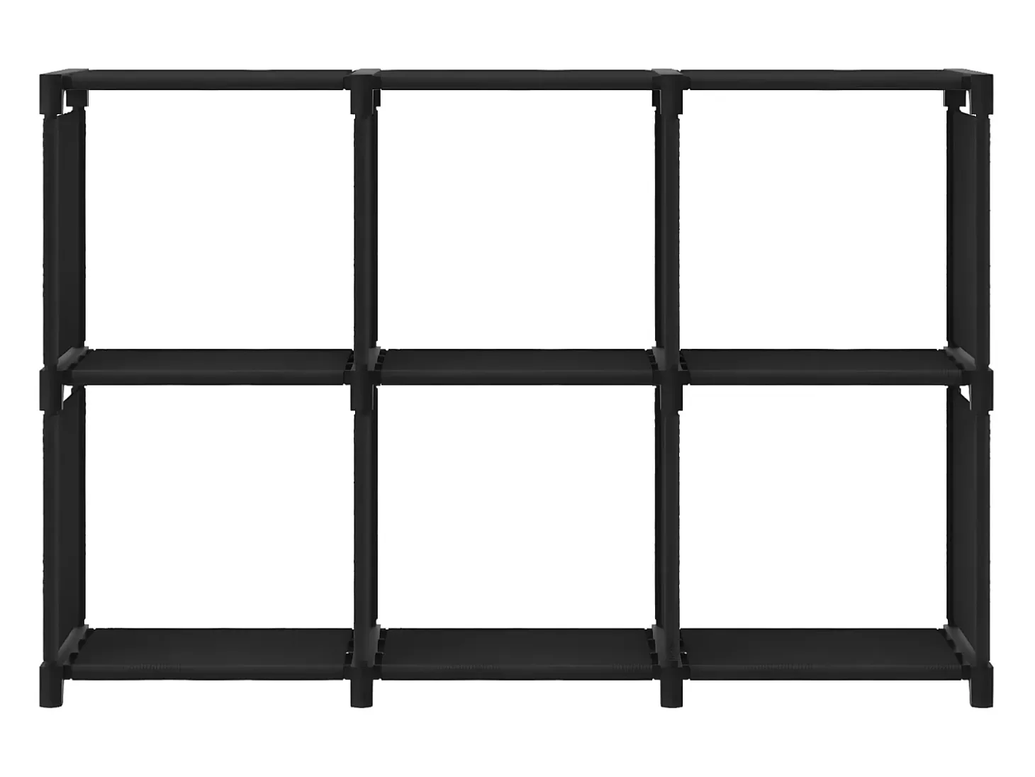 Estantería de 6 cubos de tela negra 103x30x72,5 cm