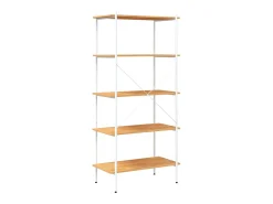 Estantería de 5 niveles blanco y roble 80x40x163 cm ES109005