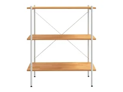 Estantería de 3 niveles blanco y roble 80x40x92 cm ES513682