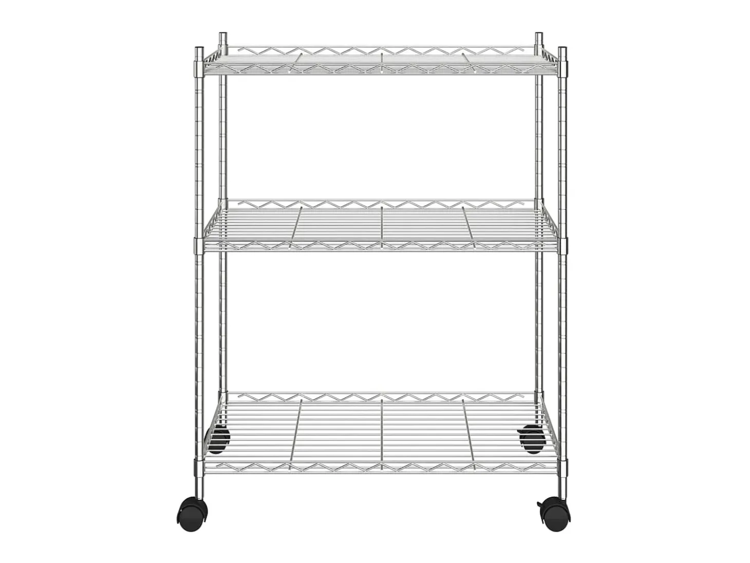 Estantería de 3 niveles con ruedas cromado 60x35x81 cm 150 kg ES682815