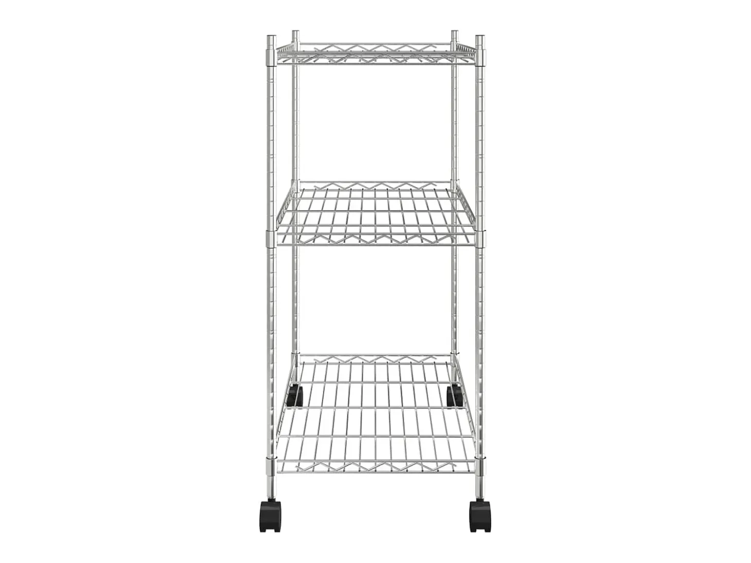 Estantería de 3 niveles con ruedas cromado 60x35x81 cm 150 kg ES682815