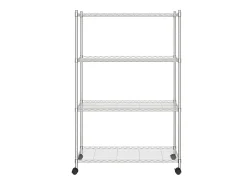 Estantería de 4 niveles con ruedas cromado 90x35x142 cm 200 kg ES746189