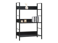 Estantería de 3 niveles de aglomerado negro 60x27,6x90,5 cm