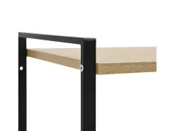 Estantería de 2 niveles de aglomerado negro y roble 52x28x59 cm