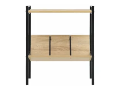Estantería de 2 niveles de aglomerado negro y roble 52x28x59 cm
