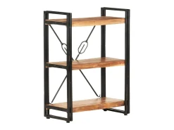 Estantería de 3 niveles de madera maciza de acacia 60x30x80 cm