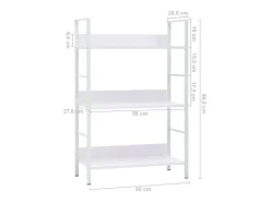 Estantería de 3 niveles madera ingeniería blanco 60x27,6x90,5cm