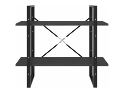 Estantería de 2 niveles madera contrachapada gris 80x30x70 cm