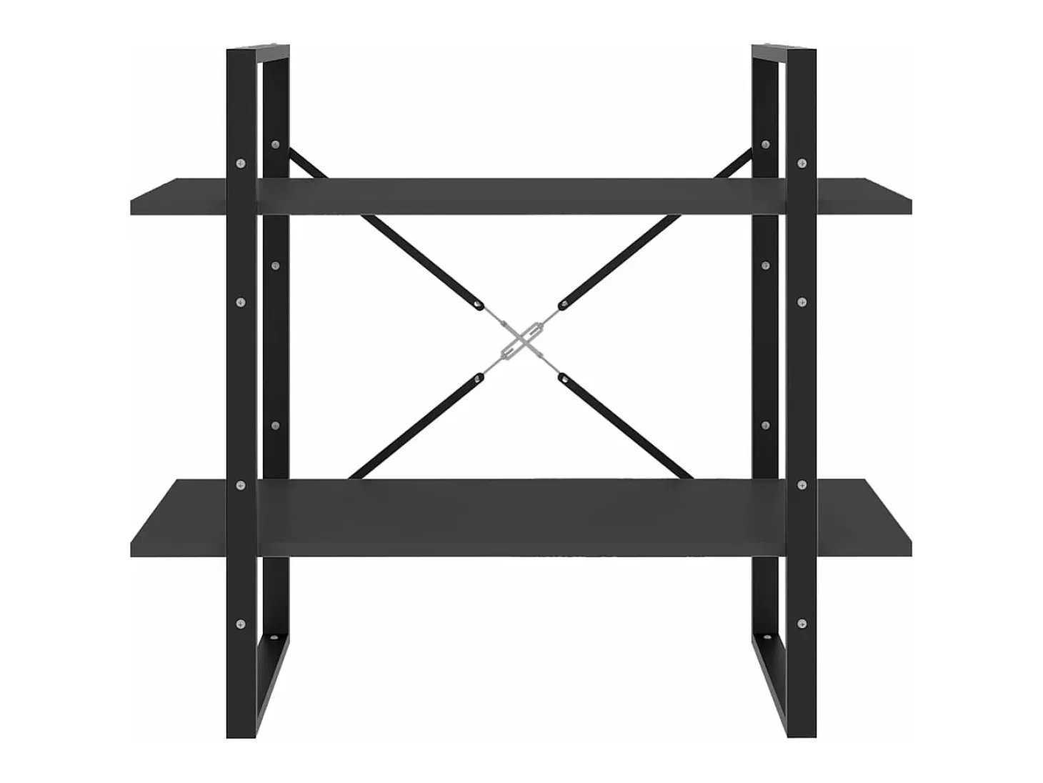 Estantería de 2 niveles madera contrachapada gris 80x30x70 cm