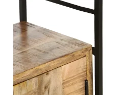 Estantería de 4 niveles madera de mango rugosa 80x30x180 cm