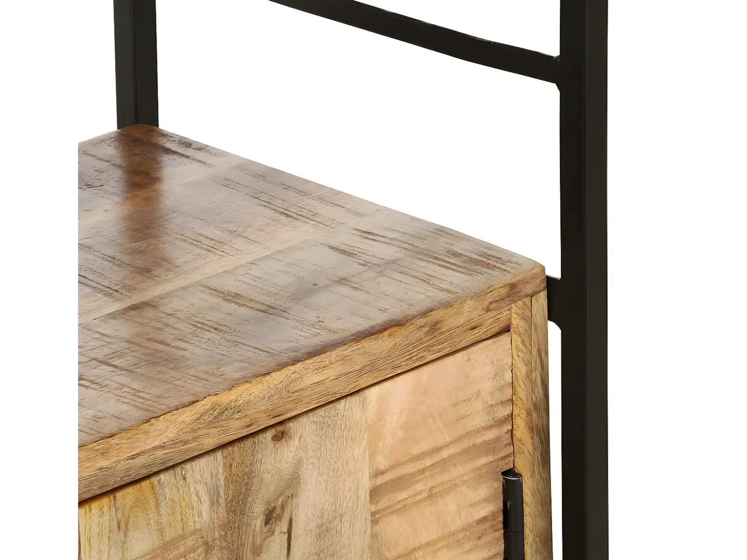 Estantería de 4 niveles madera de mango rugosa 80x30x180 cm