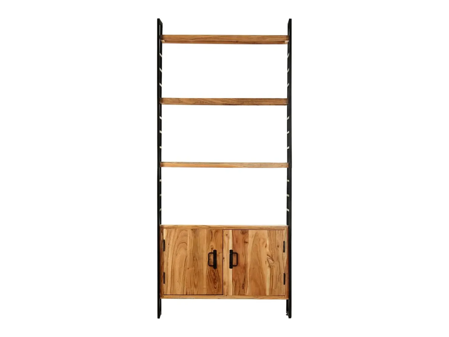 Estantería de 4 niveles madera de mango rugosa 80x30x180 cm