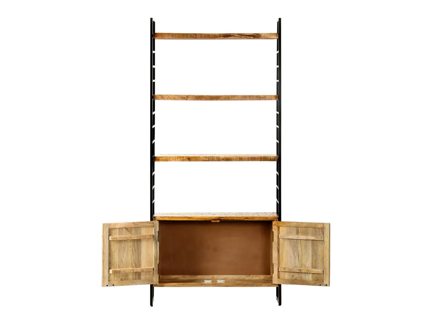 Estantería de 4 niveles madera de mango rugosa 80x30x180 cm