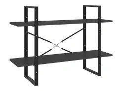 Estantería de 2 niveles madera contrachapada gris 100x30x70 cm