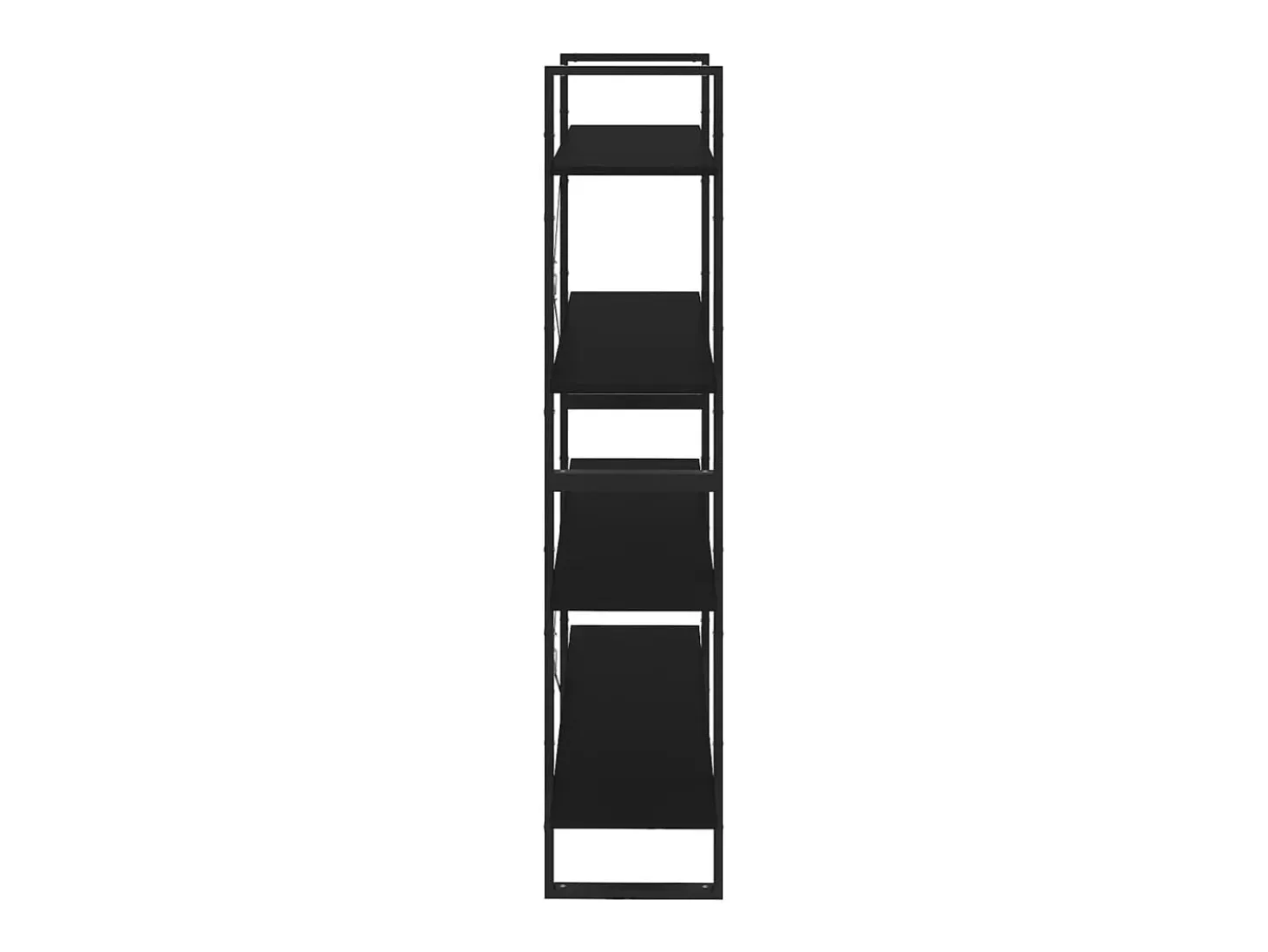 Estantería de 4 niveles madera contrachapada negro 100x30x140cm