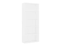 Estantería de 5 niveles madera contrachapada blanca 80x30x189cm