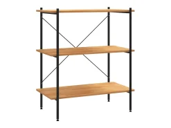 Estantería de 3 niveles negro y roble 80x40x92 cm ES468892