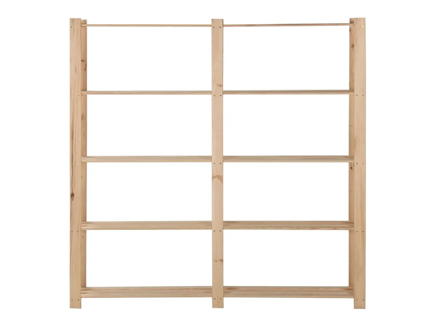 Estantería de almacenamiento de 5 niveles 170 x 28,5 x 170 cm madera maciza de pino 02_0000659