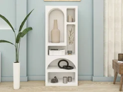 Estantería de diseño con 5 huecos - Blanco - LUELA