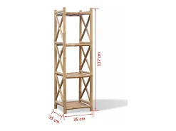 Estantería de diseño de 4 niveles de bambú beige 2702011/2