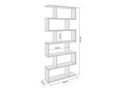 Estantería de diseño escalonado vertical en blanco brillo 192 cm Zoe High Blanco Brillo