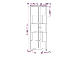 Estantería de esquina 5 niveles madera blanco 50x50x179 cm