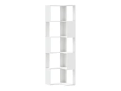 Estantería de esquina 5 niveles madera blanco 50x50x179 cm