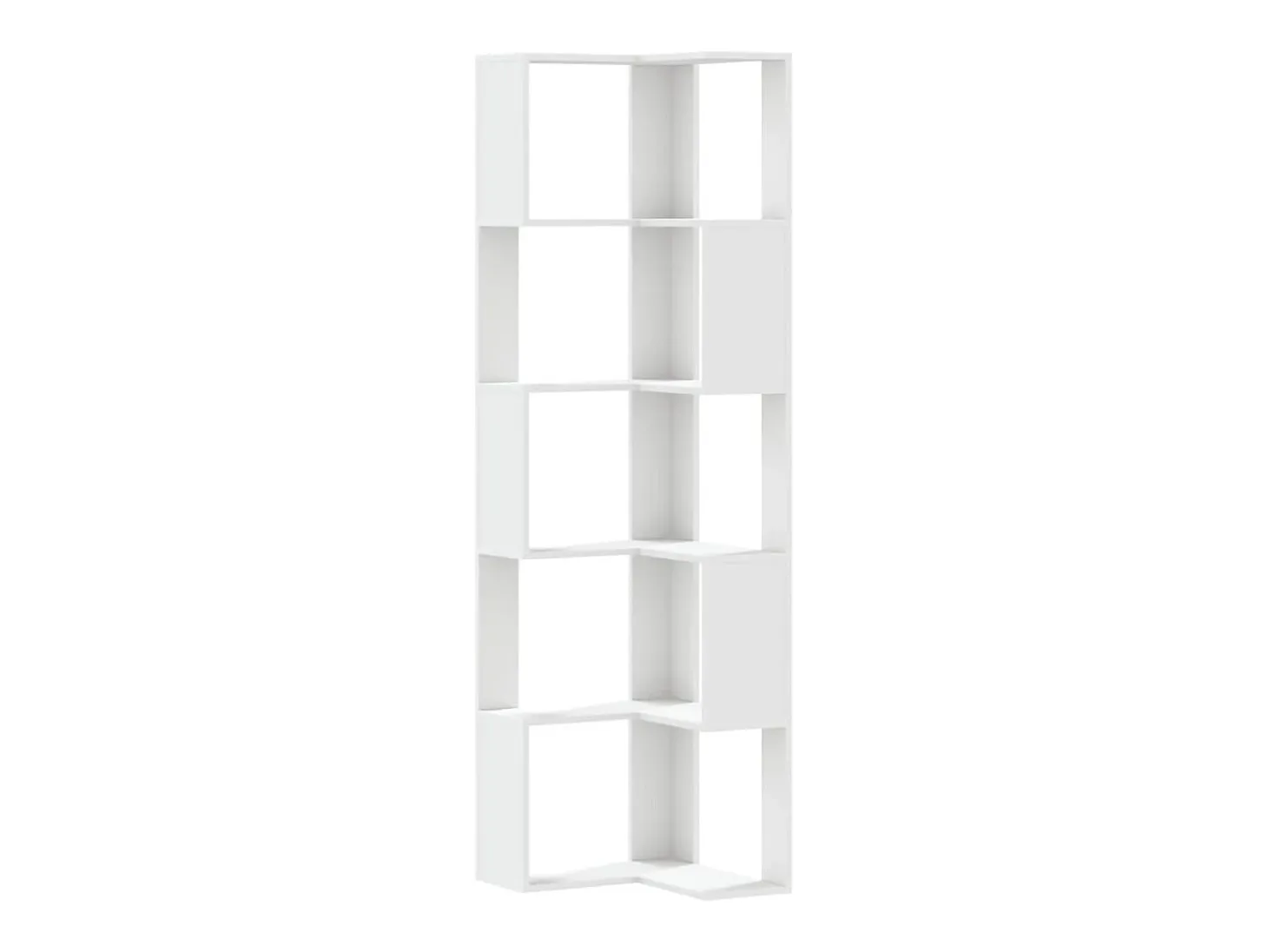Estantería de esquina 5 niveles madera blanco 50x50x179 cm