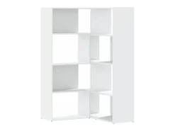 Estantería de esquina 4 niveles madera blanco 85x85x140 cm
