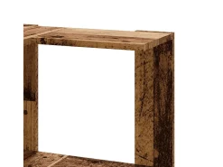 Estantería de esquina 3 niveles madera envejecida 50x50x102 cm