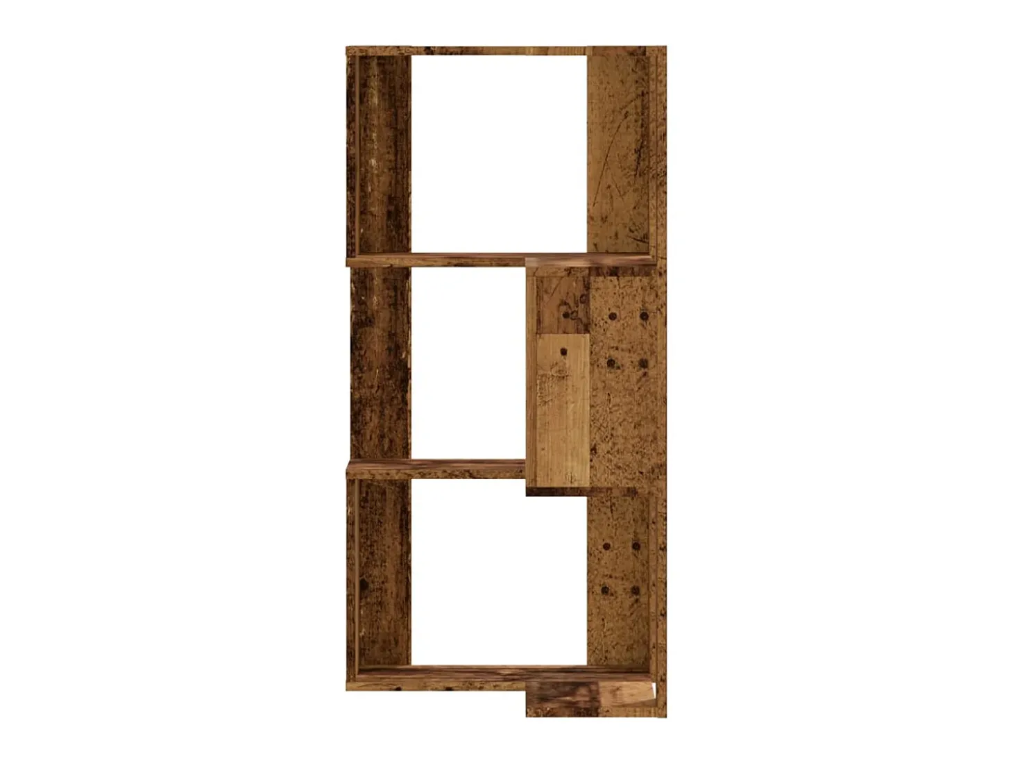 Estantería de esquina 3 niveles madera envejecida 50x50x102 cm