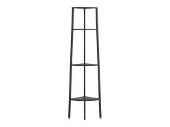 Estantería de esquina de 4 niveles negra 45,5x31,5x150 cm