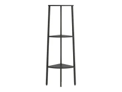 Estantería de esquina de 3 niveles negra 45,5x31,5x120 cm