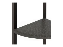 Estantería de esquina de 3 niveles negra 45,5x31,5x120 cm