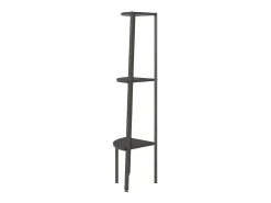 Estantería de esquina de 3 niveles negra 45,5x31,5x120 cm