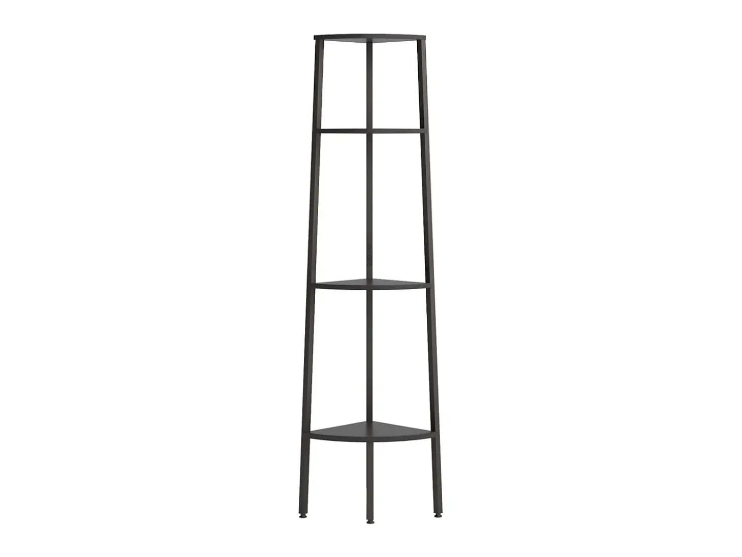 Estantería de esquina de 4 niveles negra 45,5x31,5x150 cm ES866254