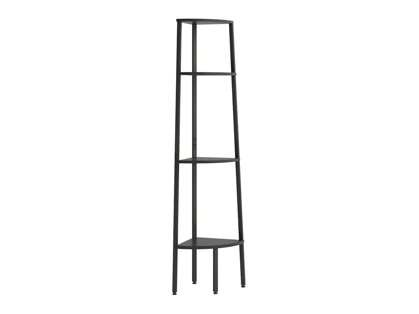 Estantería de esquina de 4 niveles negra 45,5x31,5x150 cm ES866254