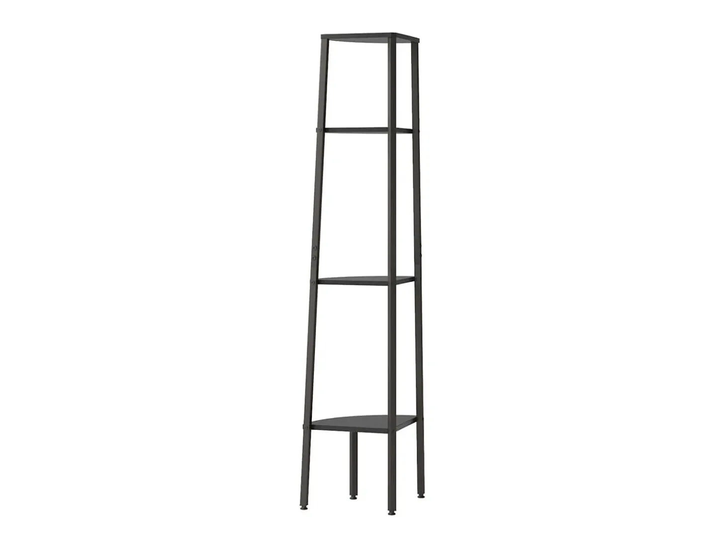 Estantería de esquina de 4 niveles negra 45,5x31,5x150 cm ES866254