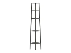 Estantería de esquina de 5 niveles negra 45,5x31,5x180 cm
