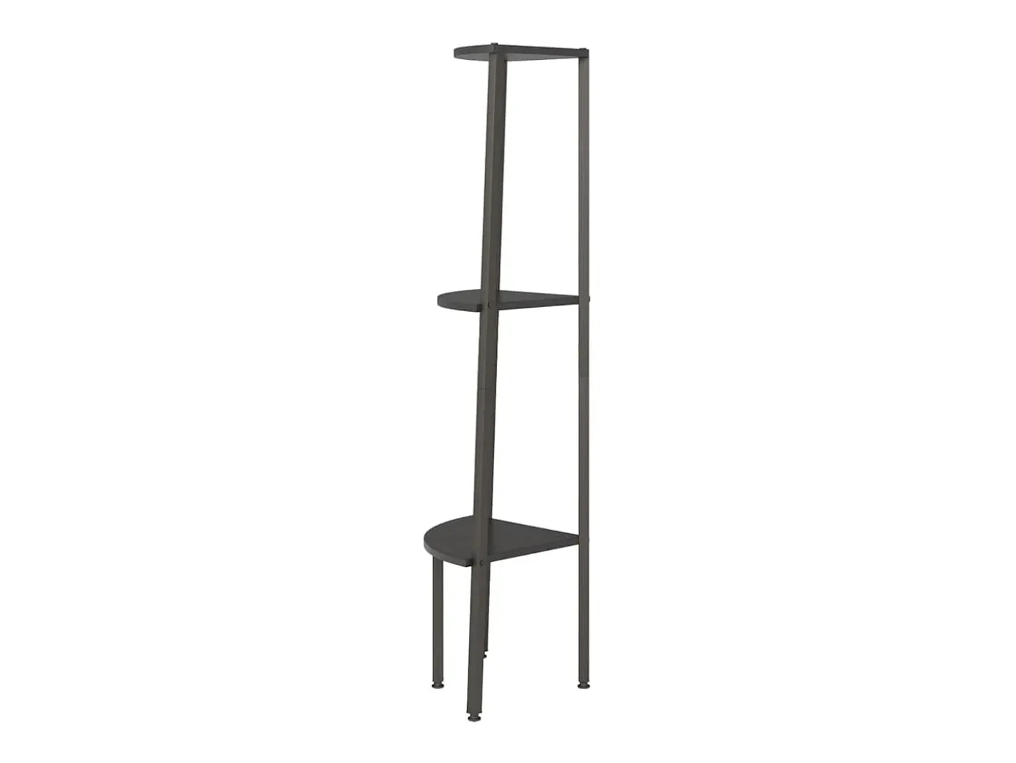 Estantería de esquina de 3 baldas negro 45,5x31,5x120 cm
