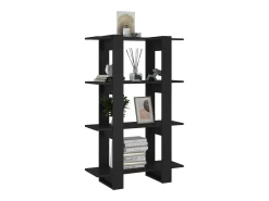 Estantería de libros/divisor de espacios negro 80x30x123,5 cm
