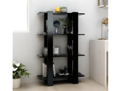 Estantería de libros/divisor de espacios negro 80x30x123,5 cm