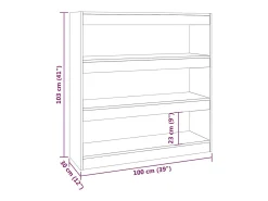 Estantería de libros/divisor de espacios blanco 100x30x103 cm